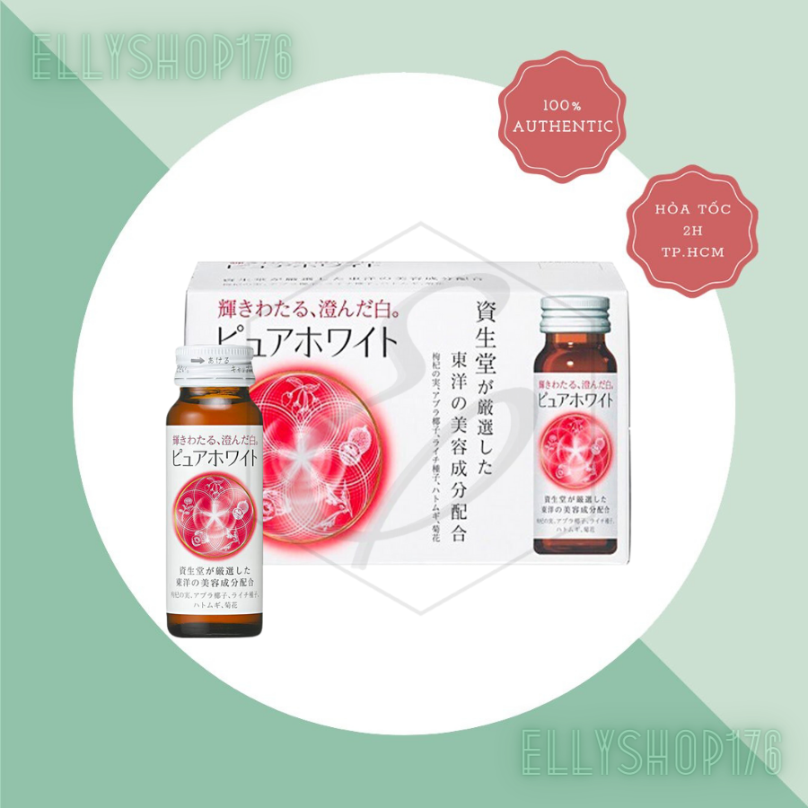 Nước Uống Shiseido Collagen Pure White Trắng Da, Giảm Nám Nhật Bản 50ml x 10 lọ